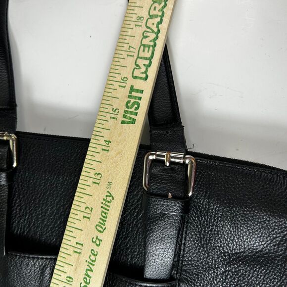 Banana Republic Black Leather Commuter Career Tote Bag - Picture 12 of 14